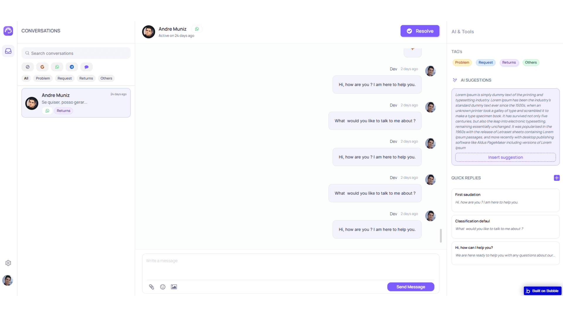 Multi-Channel CRM Chat Hub